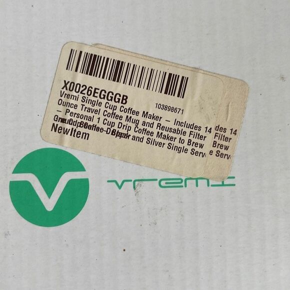 Vremi Single Cup Coffee maker. 14 oz. Travel Coffee Mug included Silver New - Picture 2 of 4